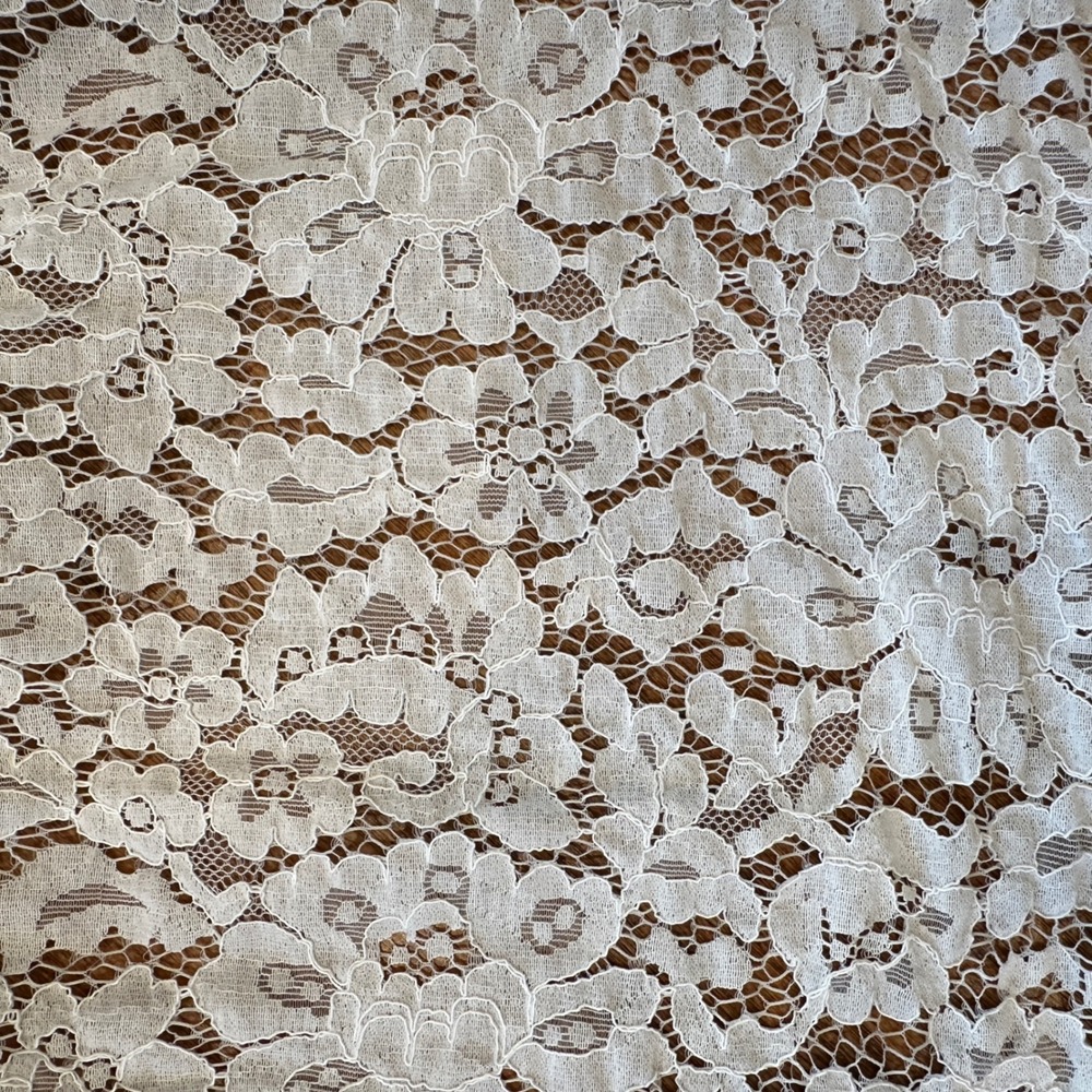 Anthropologie Calligraphie Lace Button Up Shirt Cream‎ Romantic Sheer Blouse M - Picture 4 of 12
